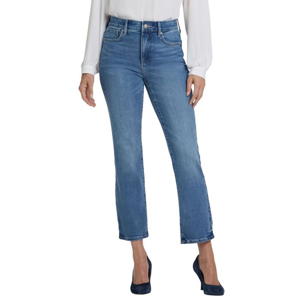 Nydj Womens Petite Marilyn Bastille Sea Straight Leg Jean